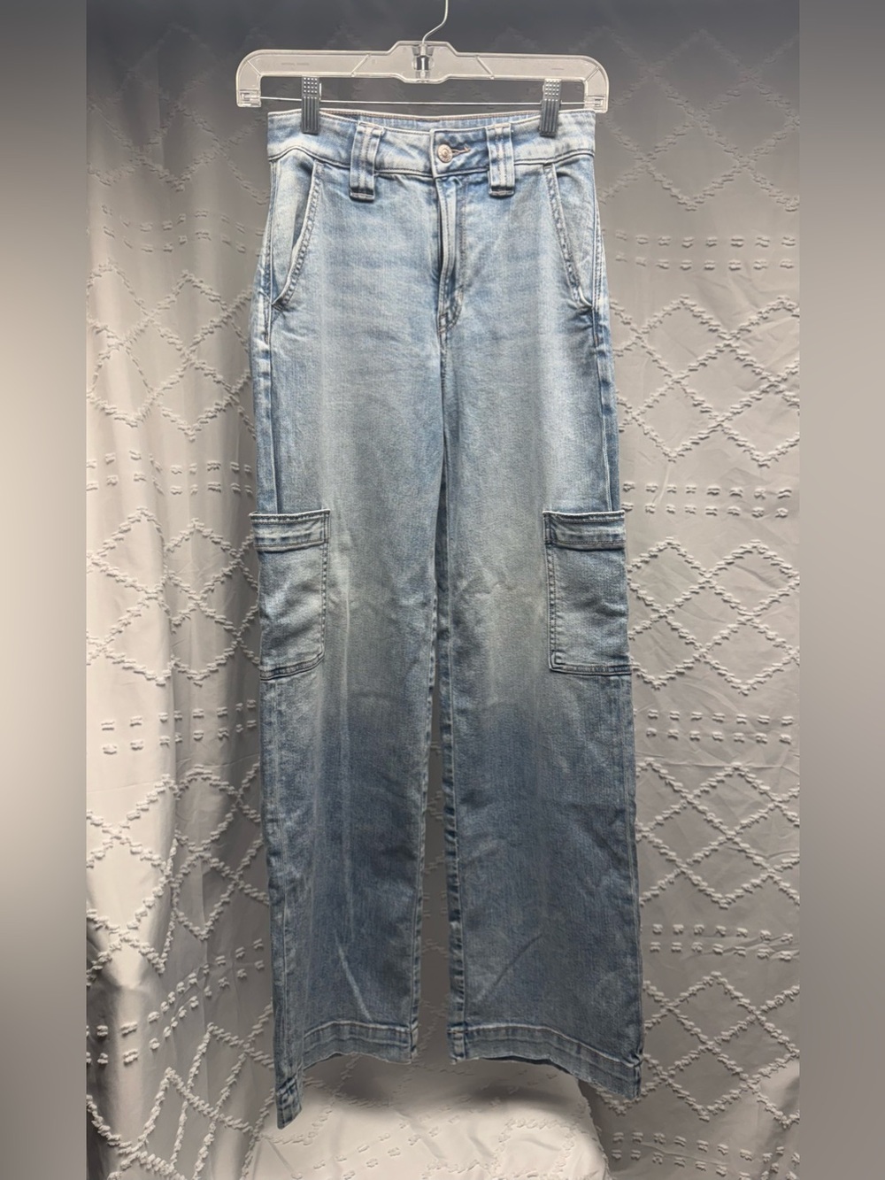 American Eagle Super High-Rise Baggy Wide Leg Cargo Jeans Size 000